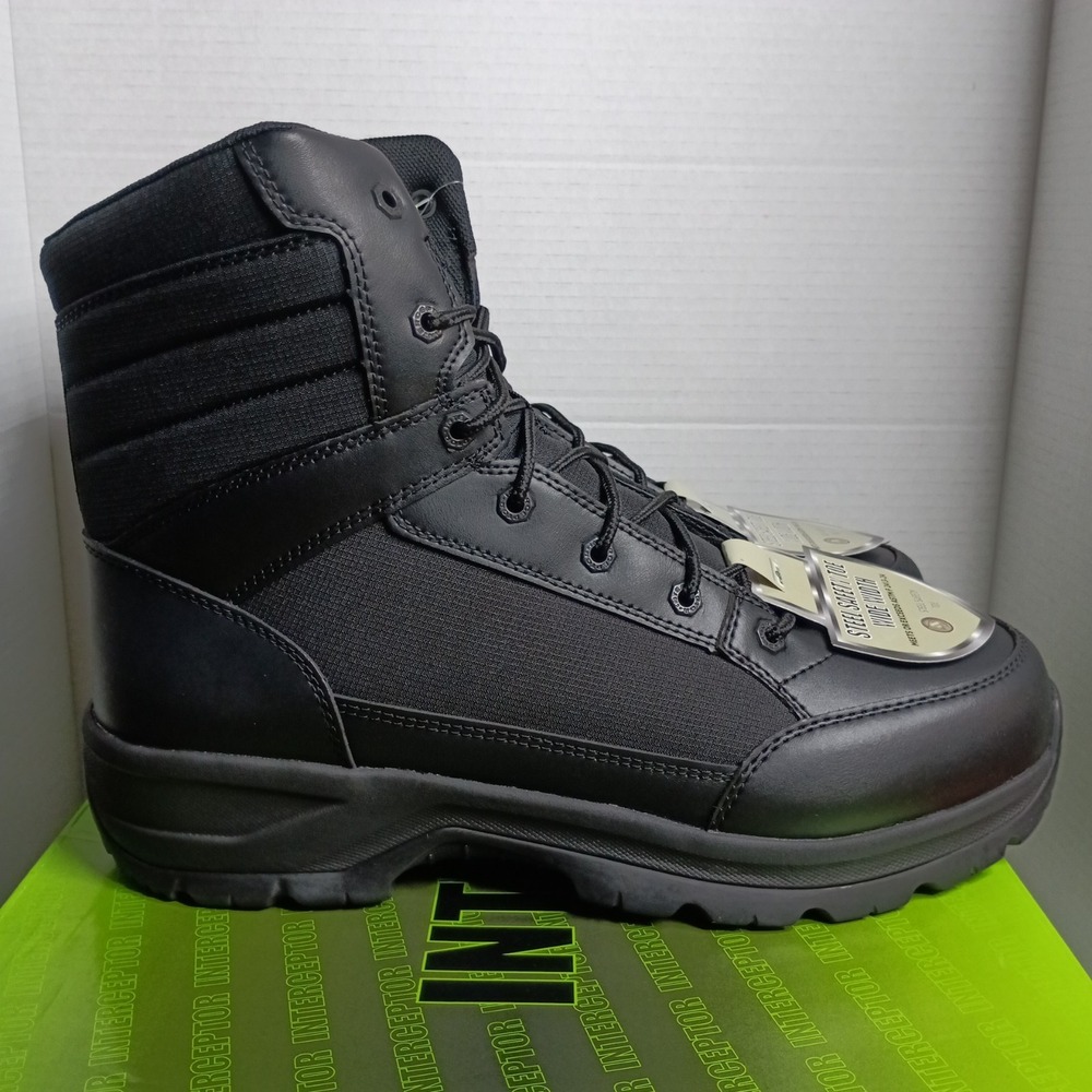 Interceptor Force 2.0 Black Steel Safety Toe Wide Work Boots Men's Size 13